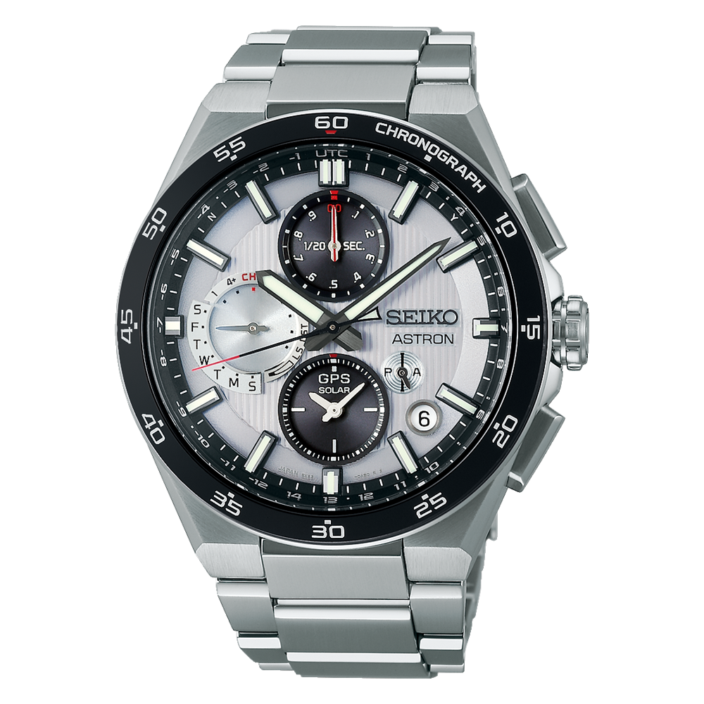 SEIKO Astron GPS Solar Chronograph Silver Dial SSH153