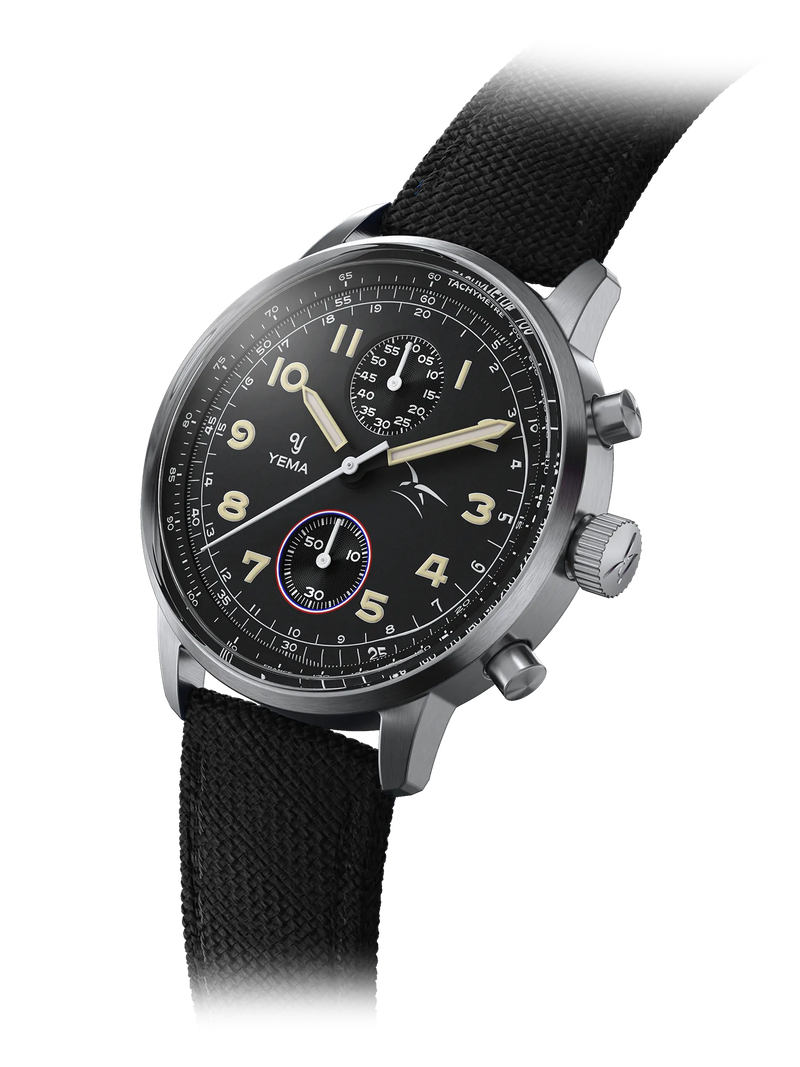 YEMA Flyrgaf Bi-Compax French Air Black 40mm | YMHF1582AA-AA