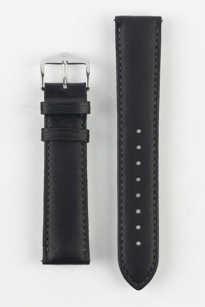 HIRSCH Merino Nappa Leather Strap Black 19mm Gold Buckle | 01206050-19-GB