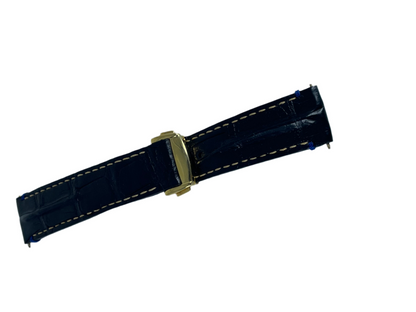 AARON BESPOKE Alligator Strap with Gold Deployment Clasp 20mm