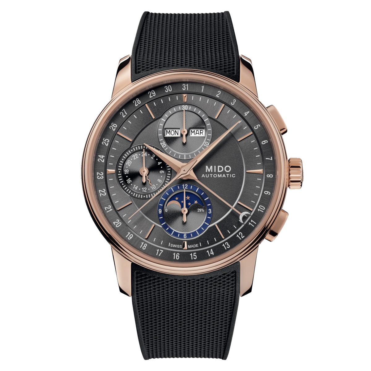 MIDO Baroncelli Chronograph Moonphase Black Dial | M027.625.37.061.00