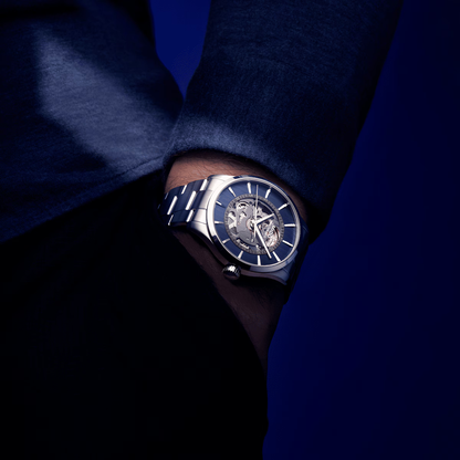 MIDO Multifort Skeleton Vertigo Blue Dial | M038.436.11.041.00