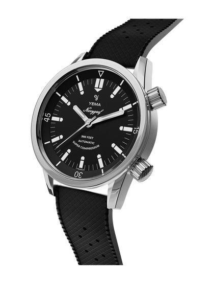 YEMA Navygraf Super Compressor Black Dial Tropic Strap | YNAV24SC-ATPS