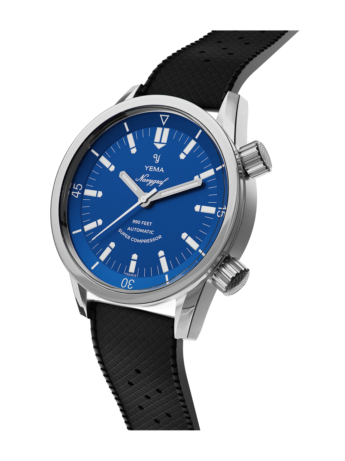 YEMA Navygraf Super Compressor Blue Dial Tropic Strap | YNAV24SC-GTPS