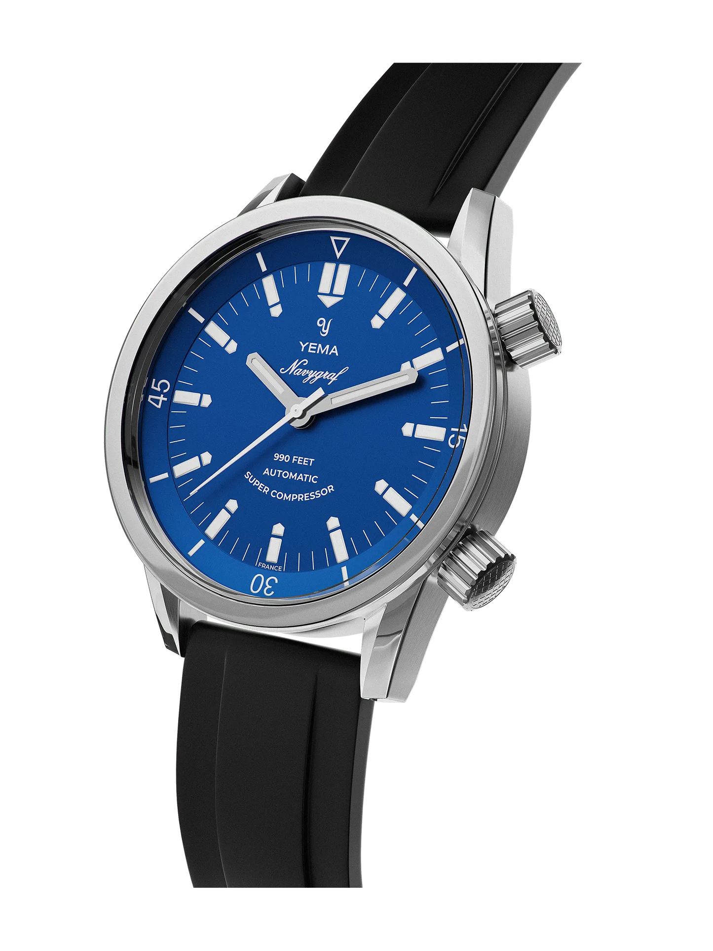 YEMA Navygraf Super Compressor Blue Dial Viton Strap | YNAV24SC-GGS