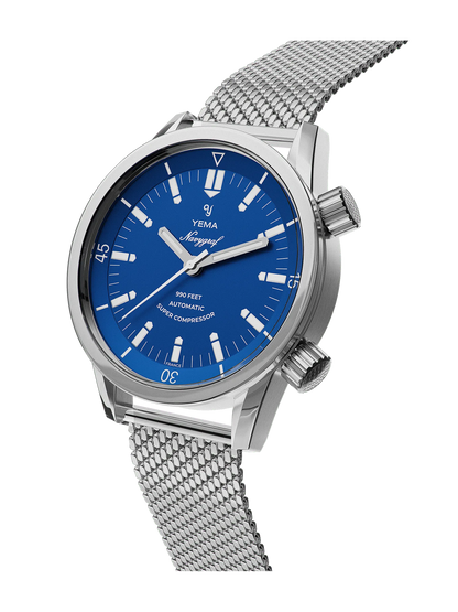 YEMA Navygraf Super Compressor Blue Dial Steel Mesh Strap | YNAV24SC-GMS