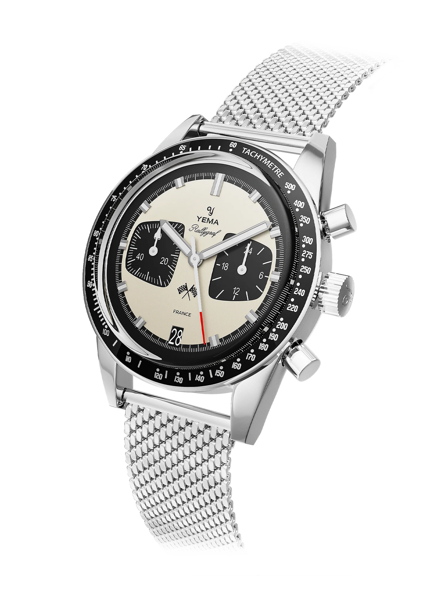 YEMA Rallygraf Meca Quartz Panda Steel Mesh | YMHF1580-BM