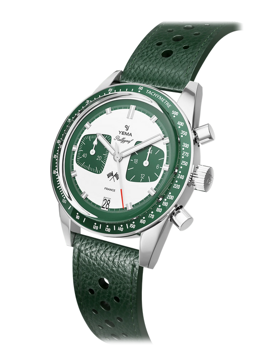 YEMA Rallygraf Meca Quartz Green Rallye Strap | YMHF1580-ZZ