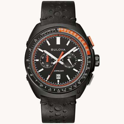 BULOVA Racer Chronograph Black Dial Black Leather | 98B428