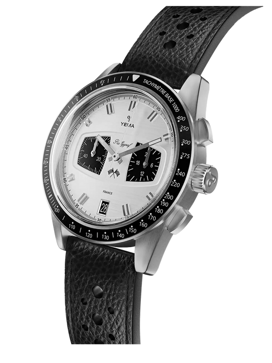 YEMA Rallygraf Meca-Quartz II Panda Rallye Strap | YMHF1584-BA