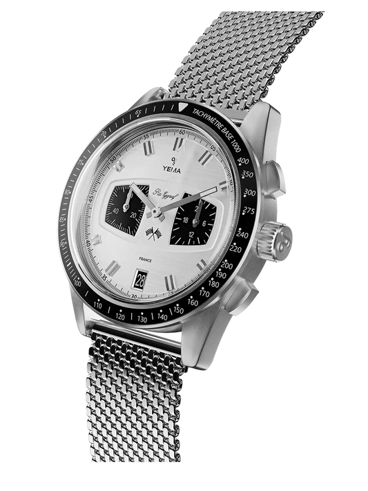 YEMA Rallygraf Meca-Quartz II Panda Steel Mesh | YMHF1584-BM