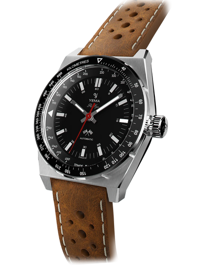 YEMA Urban Sport Rallygraf 39mm Brown Leather | YRAL23-AU34S