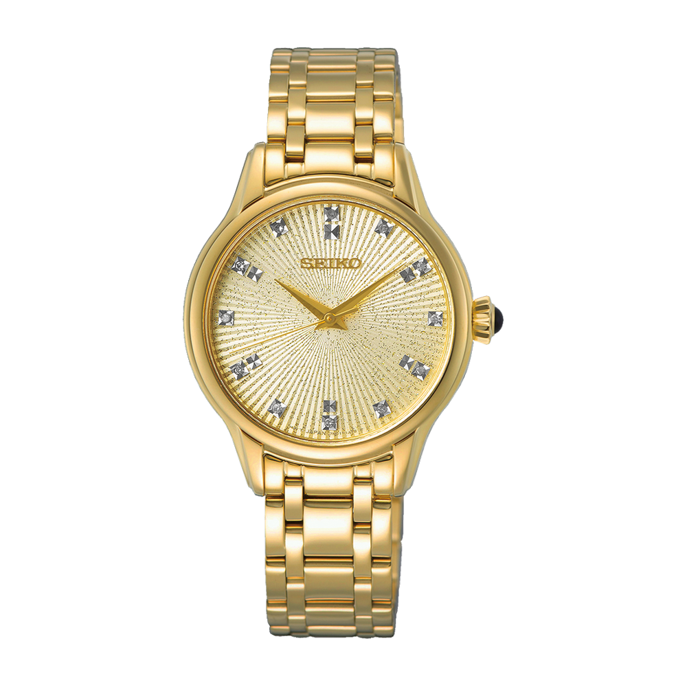 SEIKO Diamond Quartz Gold Ladies | SRZ552