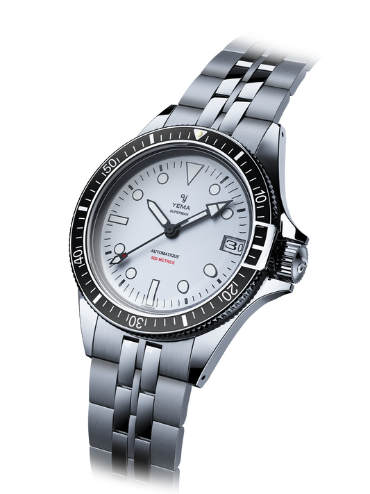 YEMA Superman 500 Dato White Dial Heritage Bracelet 39mm | YSUP23A39-BMS