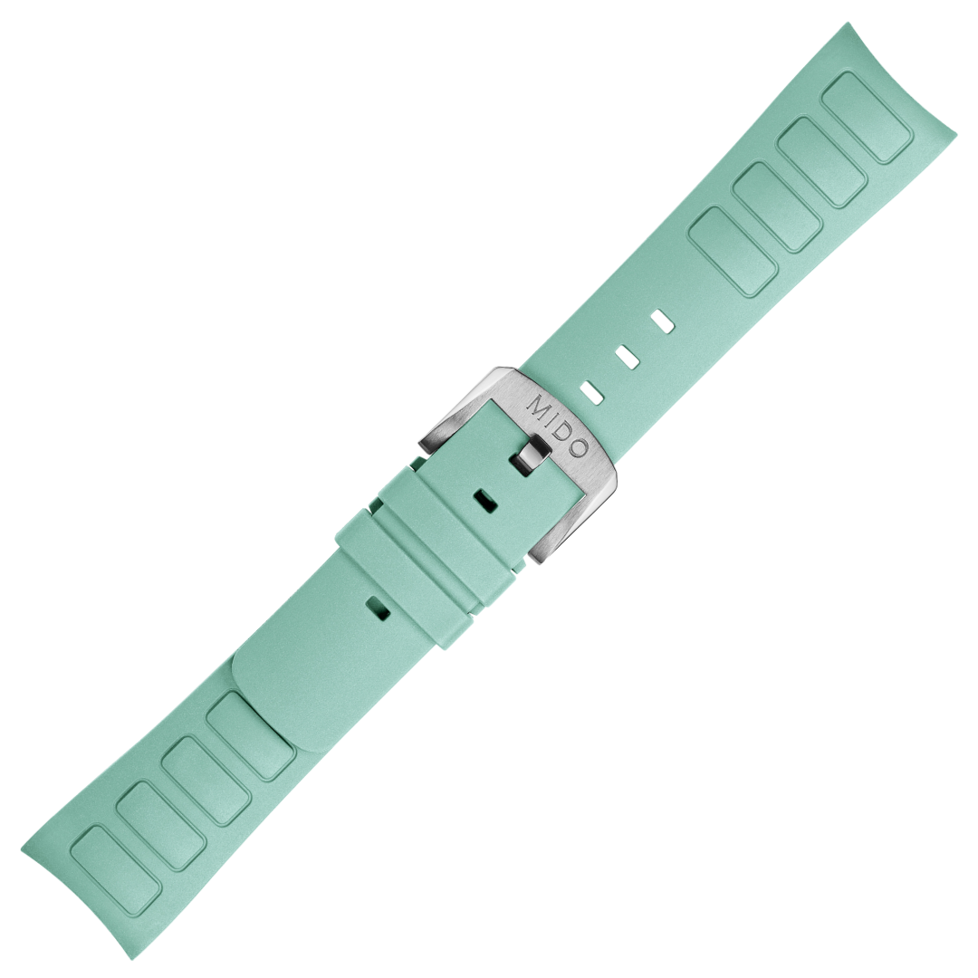 MIDO Multifort TV Big Date Turquoise Rubber Strap OEM 22mm | M603019057