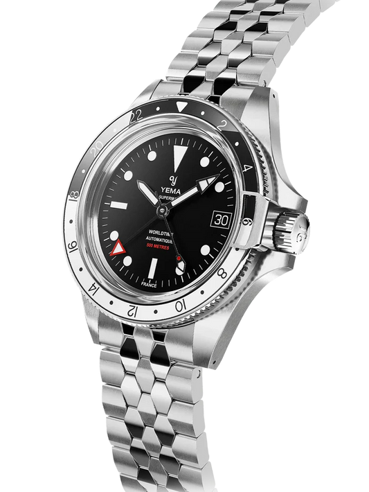 YEMA Superman 500 GMT Black Dial Scales Bracelet 41mm | YGMT22A41-AM2S