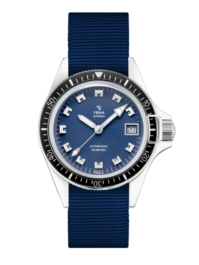 YEMA Superman Faf Search And Rescue Limited Edition Blue NATO Strap 39mm | YAA22-39-GG63S