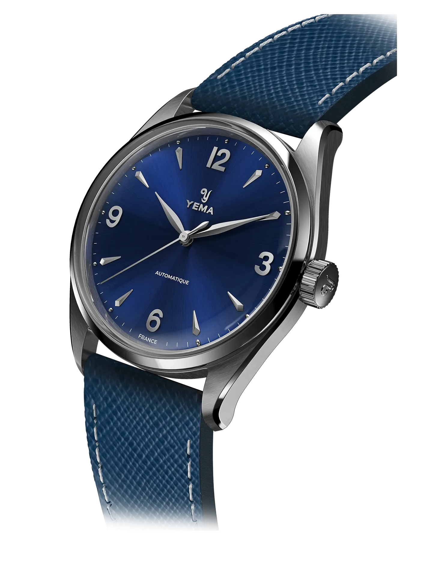 YEMA Urban Classic Blue Dial Leather Strap | YUBC24-37-GG64