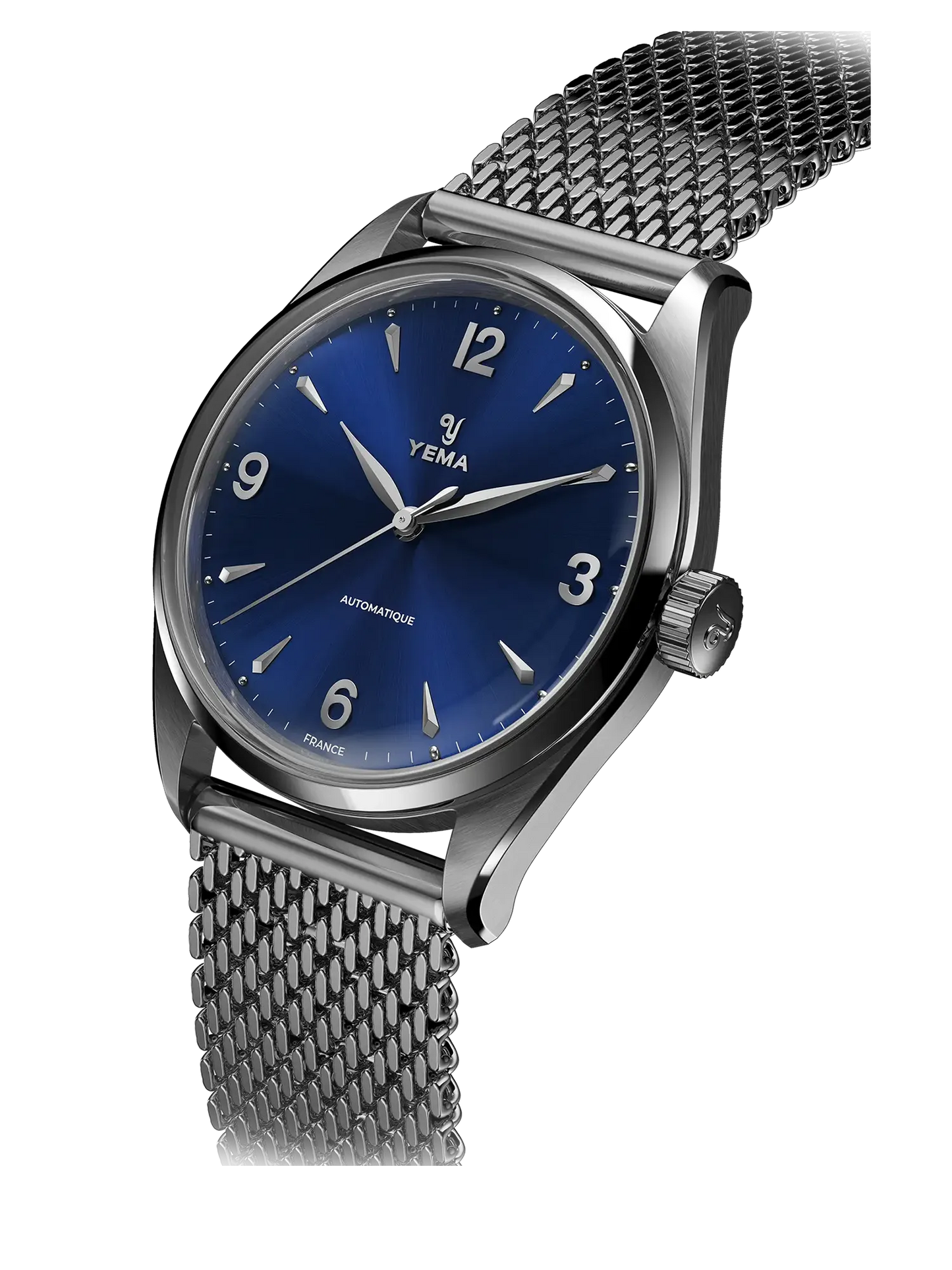 YEMA Urban Classic Blue Dial Steel Mesh Bracelet | YUBC24-37-GM