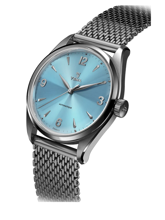 YEMA Urban Classic Light Blue Dial Steel Mesh Bracelet | YUBC24-37-JM