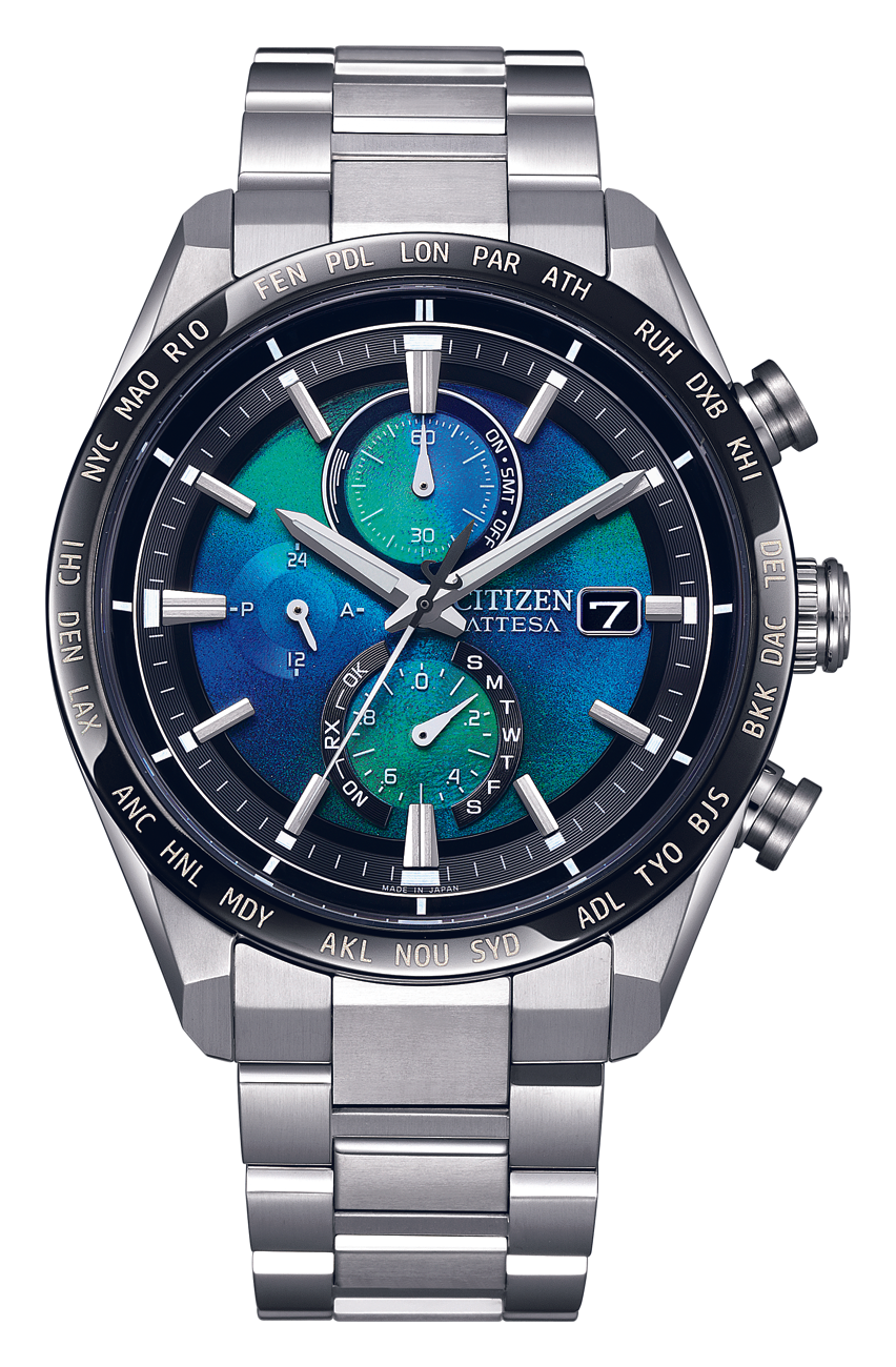 CITIZEN Attesa Eco-Drive Chronograph Super Titanium Blue | AT8188-64L