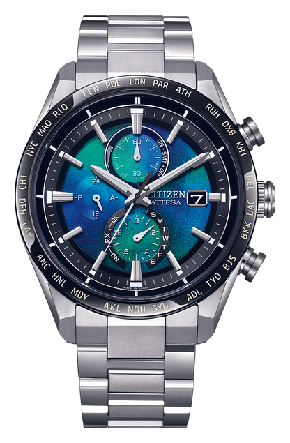 CITIZEN Attesa Eco-Drive Chronograph Super Titanium Blue | AT8188-64L