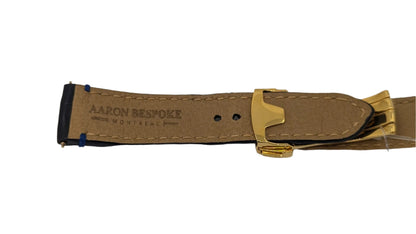 AARON BESPOKE Alligator Strap with Gold Deployment Clasp 20mm