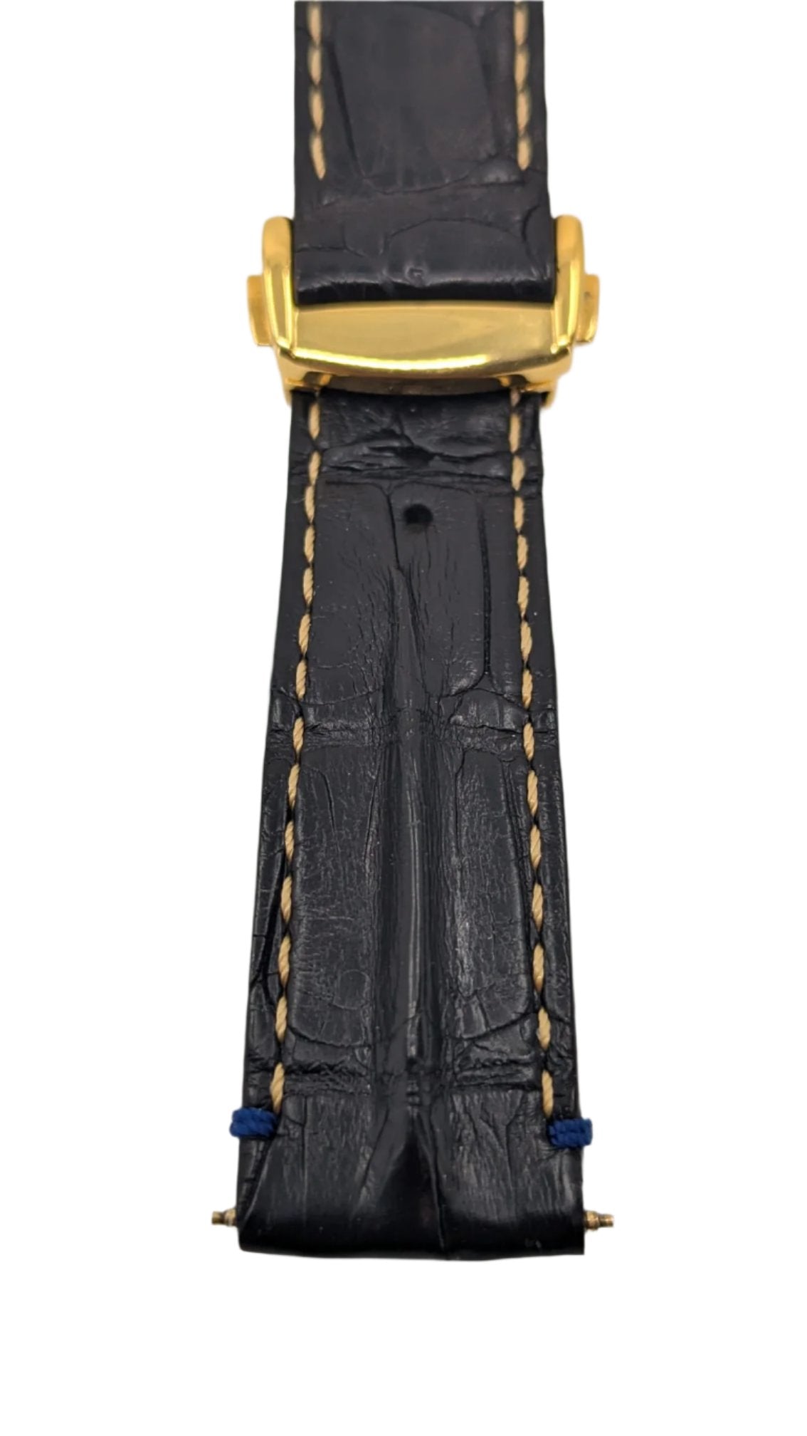 AARON BESPOKE Alligator Strap with Gold Deployment Clasp 20mm