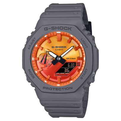 CASIO G-Shock Analog Digital Orange Flame Dial | GA2100FL-8A