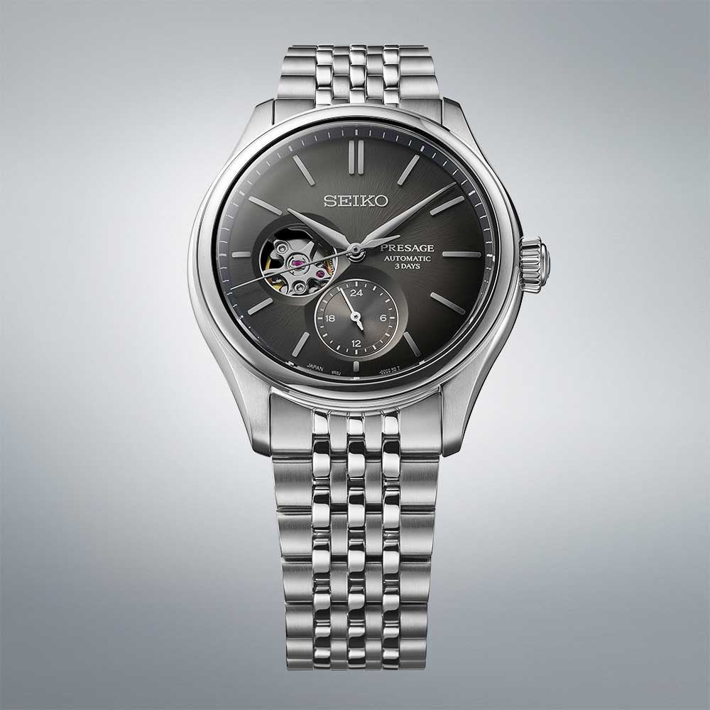 SEKIO Presage Classic Semi-Skeleton Sumiiro Silver | SPB471