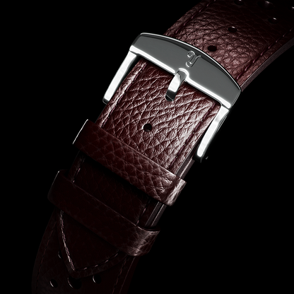 YEMA Bordeaux Rally Leather Strap 20mm | SYL33-20-SS