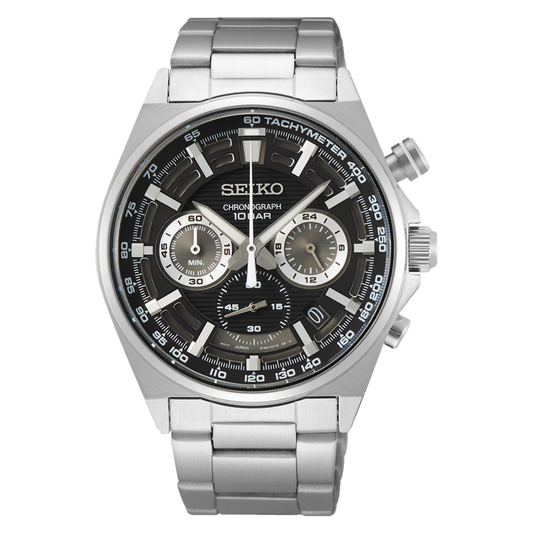 SEIKO Essentials Chronograph Black 41mm | SSB397