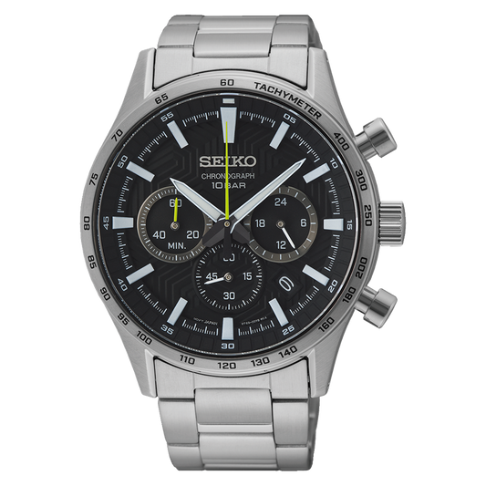 SEIKO Quartz Chronograph Black | SSB413